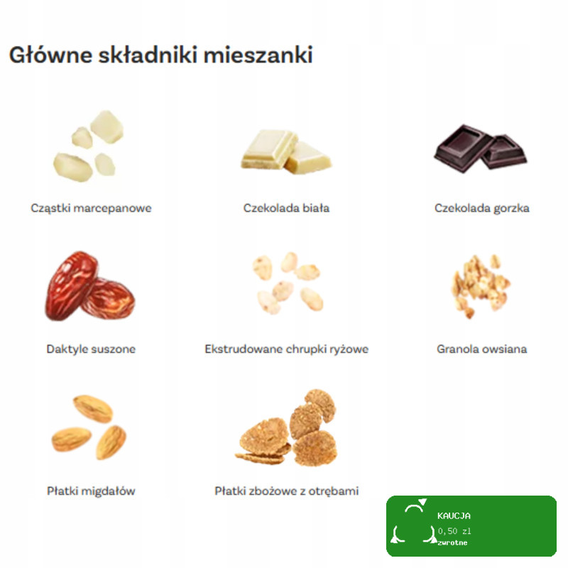 OneDayMore GRANOLA MARCEPANOWA 400g Migdały Marcepan Czekolada