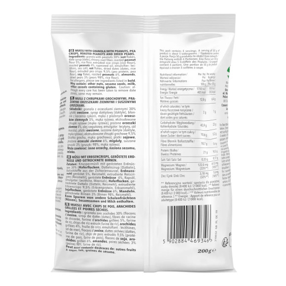 OneDayMore MUSLI FUNKCJONALNE PROTEINNOWE 200g granola gruszka