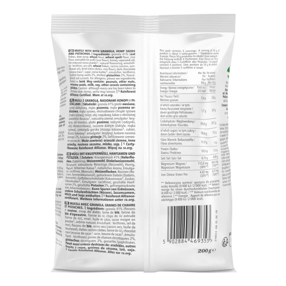 OneDayMore MUSLI FUNKCJONALNE BALANCE 200g granola pistacje