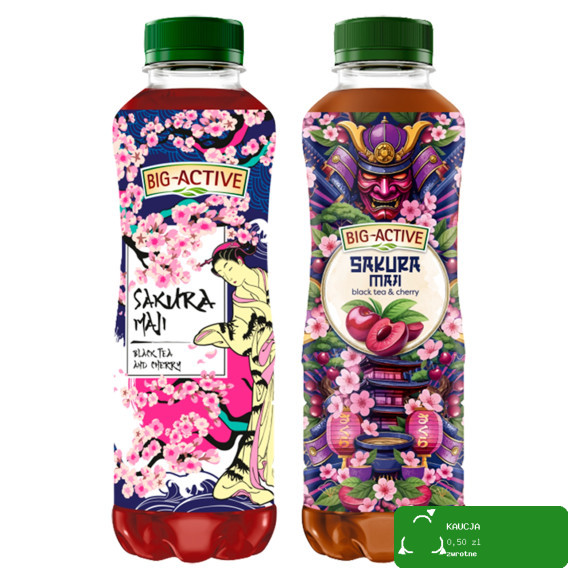 Big-Active SAKURA MAJI Napój owocowo-herbaciany CZARNA HERBATA WIŚNIA 500ml