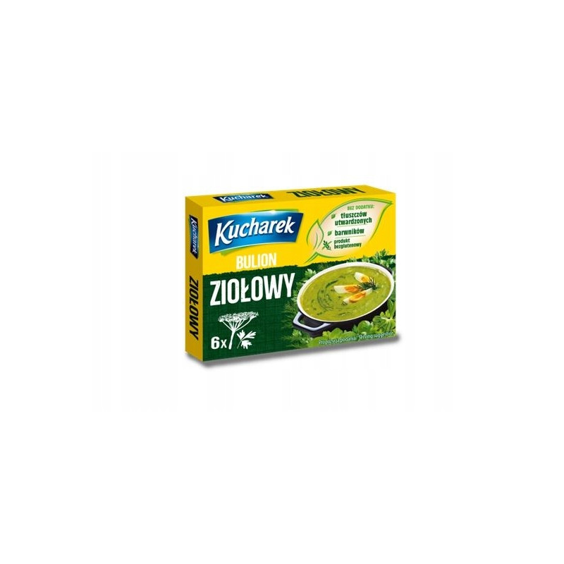 Kucharek KOSTKA ROSOŁOWA BULION ZIOŁOWY 60g 6 KOSTEK bez glutenu