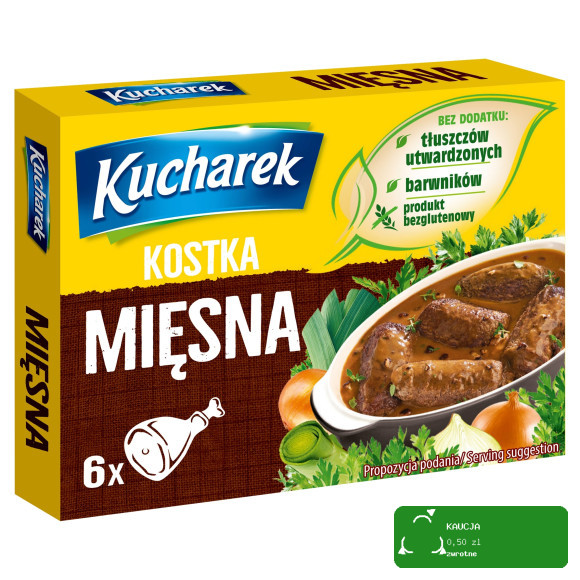 Kucharek KOSTKA ROSOŁOWA MIĘSNA BULION MIĘSNY 60g 6 KOSTEK bez glutenu