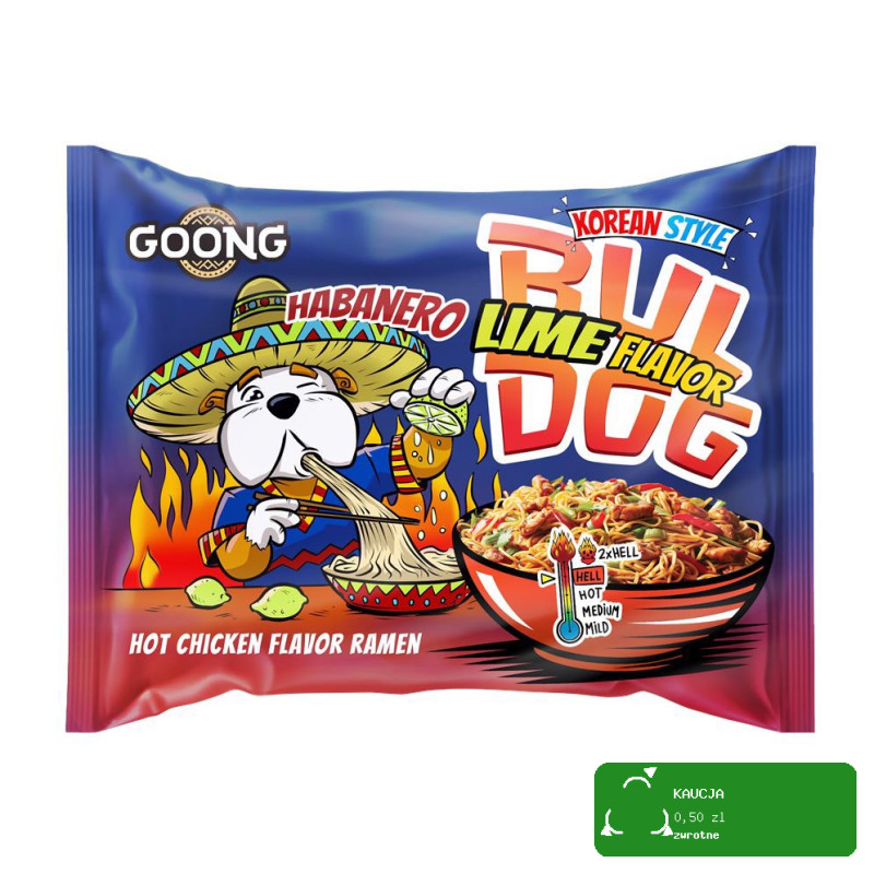 Goong BULDOG HABANERO LIME zupka chińska ramen makaron nudle OSTRA 117g