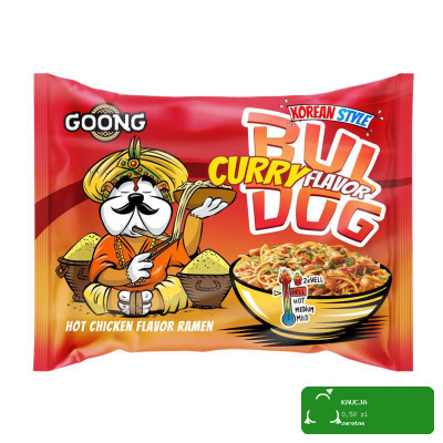 Goong BULDOG CURRY zupka chińska ramen makaron szybkie danie OSTRA 117g KRÓTKA DATA