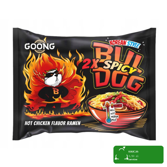 Goong BULDOG 2xSPICY zupka chińska ramen makaron szybkie danie OSTRA 117g