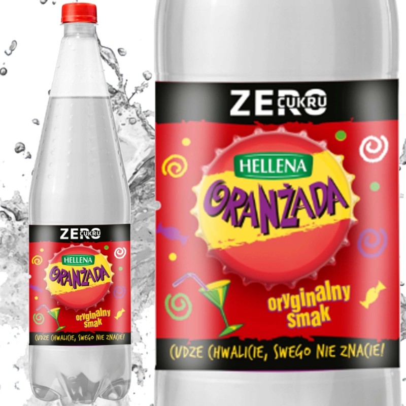 HELLENA ORANŻADA BIAŁA ZERO bez cukru 1,25L napój gazowany