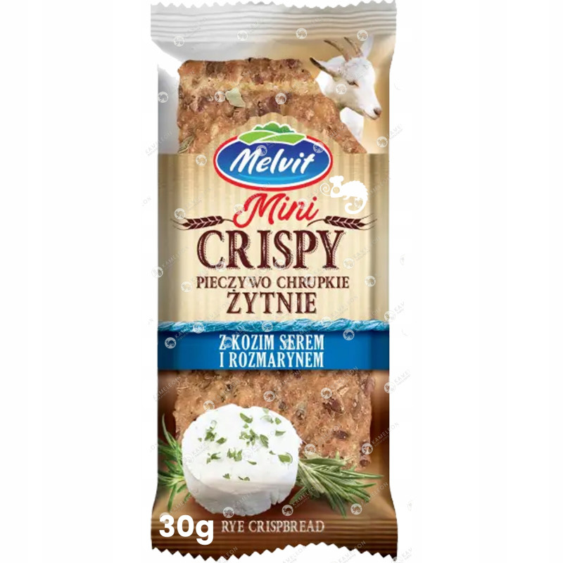 Melvit MINI CRISPY pieczywo  ŻYTNIE z KOZIM SEREM i ROZMAR. 30g