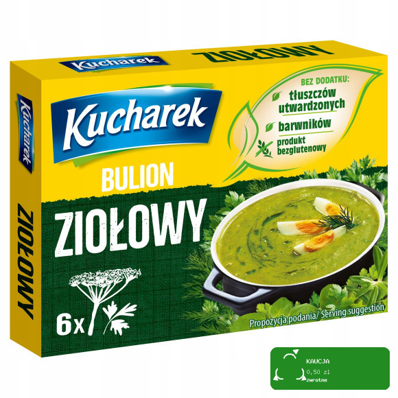Kucharek KOSTKA ROSOŁOWA 60g x3SZT mix BULION MIĘSNA ZIOŁOWA GRZYBOWA