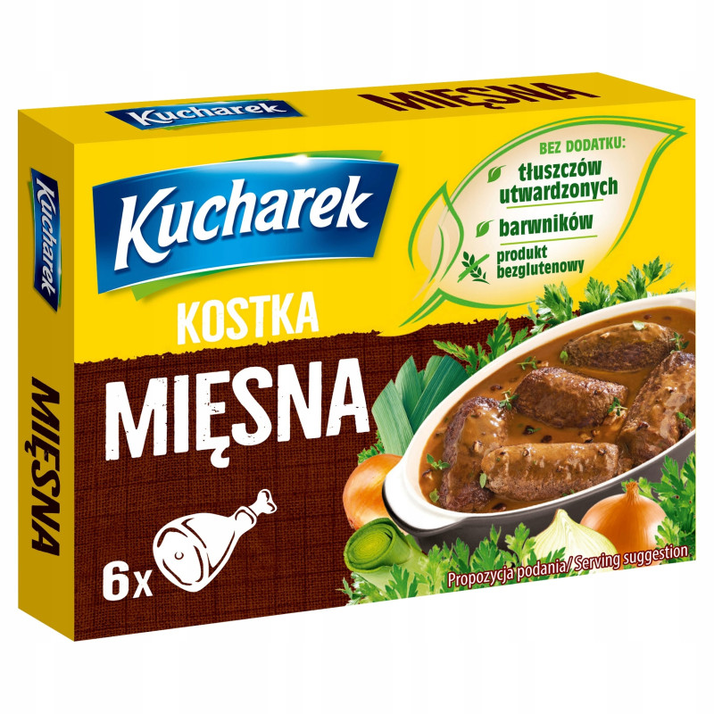 Kucharek KOSTKA ROSOŁOWA 60g x3SZT mix BULION MIĘSNA ZIOŁOWA GRZYBOWA