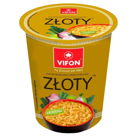 VIFON zupa błyskawiczna o smaku kurczaka ZŁOTY 60 g kubek W