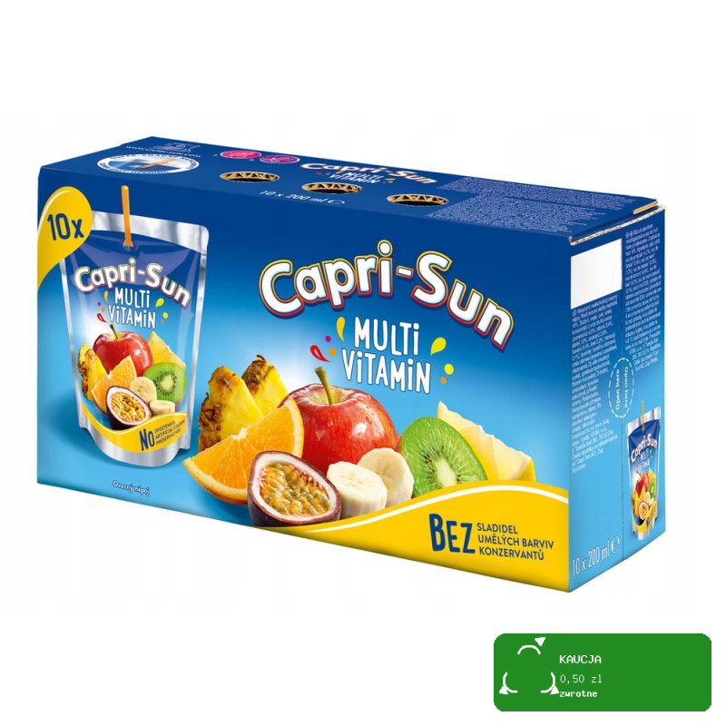 CAPRI-SUN Napój owocowy ze słomką WIELOOWOCOWY MULTIWITAMINA 200ml 1sztuka