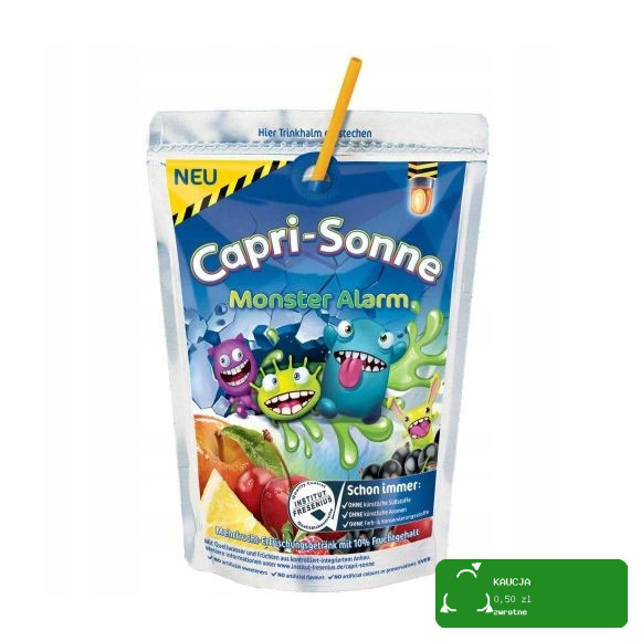 CAPRI-SUN Napój owocowy ze słomką WIELOOWOCOWY MONSTER ALARM 200ml 1szt