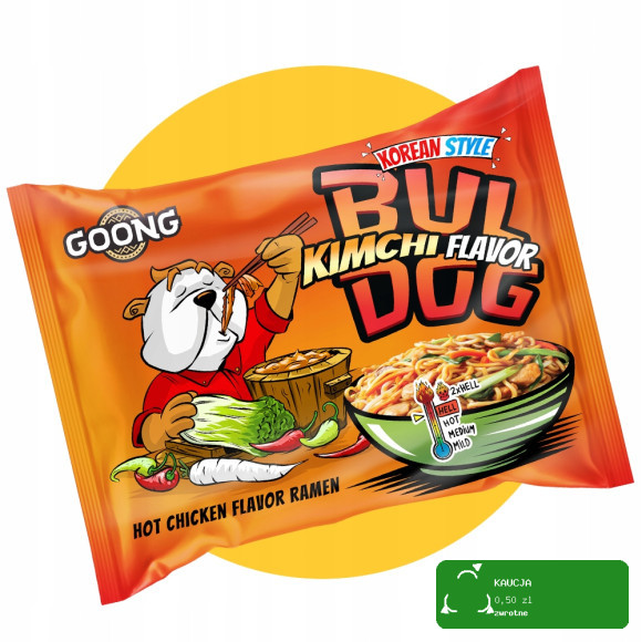 Goong BULDOG KIMCHI HOT CHICKEN RAMEN zupka chińska makaron OSTRA 117g