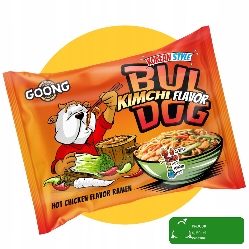 Goong BULDOG KIMCHI HOT CHICKEN RAMEN zupka chińska makaron OSTRA 117g