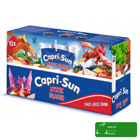 CAPRI-SUN Napój owocowy ze słomką WIELOOWOCOWY MYSTIC DRAGON 200ml 40szt 8L