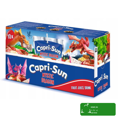 CAPRI-SUN Napój owocowy ze słomką WIELOOWOCOWY MYSTIC DRAGON 200ml 40szt 8L