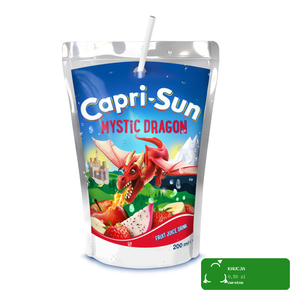 CAPRI-SUN Napój owocowy ze słomką WIELOOWOCOWY MYSTIC DRAGON 200ml 40szt 8L