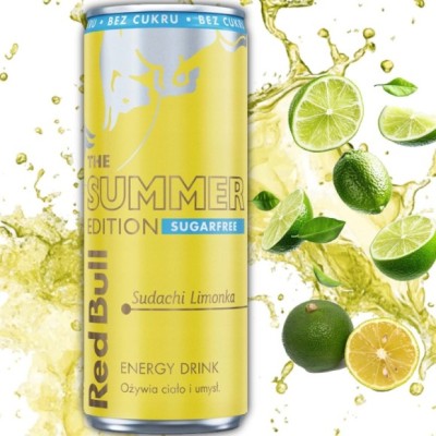 RED BULL NAPÓJ ENERGETYCZNY BEZ CUKRU SUDACHI LIMONKA 250