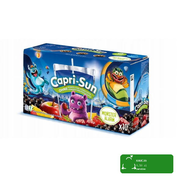 CAPRI-SUN Napój owocowy ze słomką WIELOOWOCOWY MYSTIC DRAGON 200ml 40szt 8L