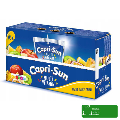 CAPRI-SUN Napój owocowy ze słomką WIELOOWOCOWY MULTIWITAMINA 200ml 40szt 8L