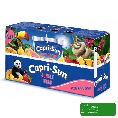 CAPRI-SUN Napój owocowy ze słomką WIELOOWOCOWY JUNGLE DRINK 200ml 40szt 8L