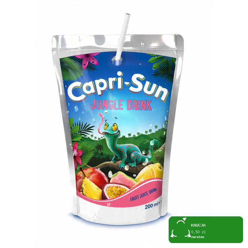 CAPRI-SUN Napój owocowy ze słomką WIELOOWOCOWY JUNGLE DRINK 200ml 40szt 8L
