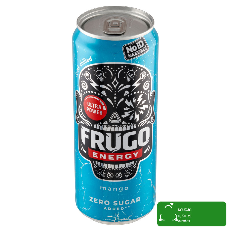 Frugo ENERGY ZERO NAPÓJ GAZOWANY ENERGETYZUJĄCY 330ml smak MANGO puszka