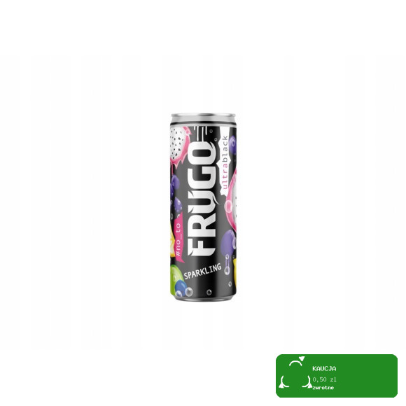 Frugo ULTRA BLACK NAPÓJ GAZOWANY puszka 250ml Jabłko Winogrono Wiśnia Porze