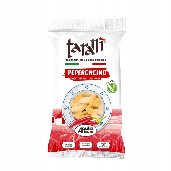 Taralli WŁOSKA PRZEKĄSKA TARALLINI z dodtk. CHILLI krążki 100g