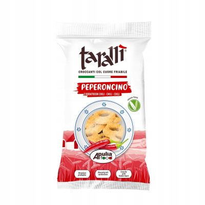 Taralli WŁOSKA PRZEKĄSKA TARALLINI z dodtk. CHILLI krążki 100g
