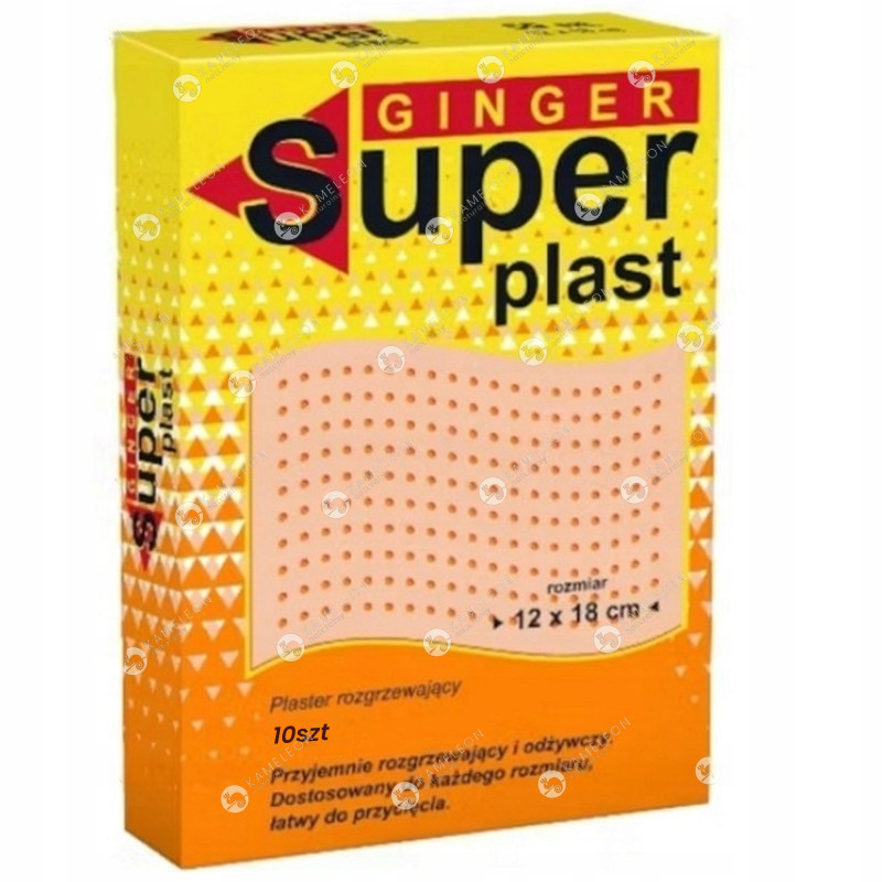 Super Ginger PLASTER ROZGRZEWAJĄCY x10 odżywcze plastry kosmetyczne 10szt