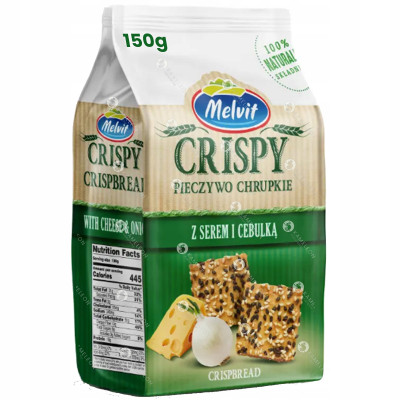 Melvit CRISPY pieczywo chrupkie z SEREM i CEBULKĄ 50G KRÓTKA DATA