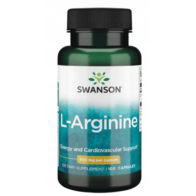 Swanson L-ARGININA 500mg 100kaps wsparcie POTENCJA KRĄŻENIE ZMĘCZENIE