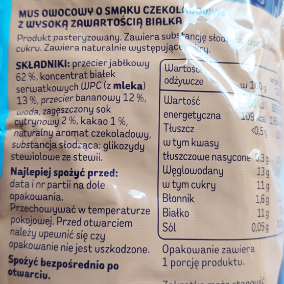 Dawtona POKKET MUS PROTEIN PROTEINOWY Choco CZEKOLADA 20g białka z WPC 180g