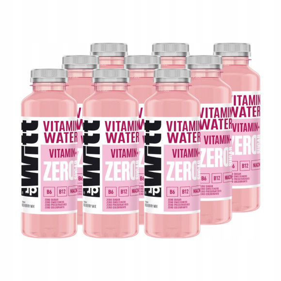 Napój DrWitt WITAMIN WATER ZERO bez cukru JAGODA CYTRYNA + B6 B12 B3 550ml KRÓTKA DATA