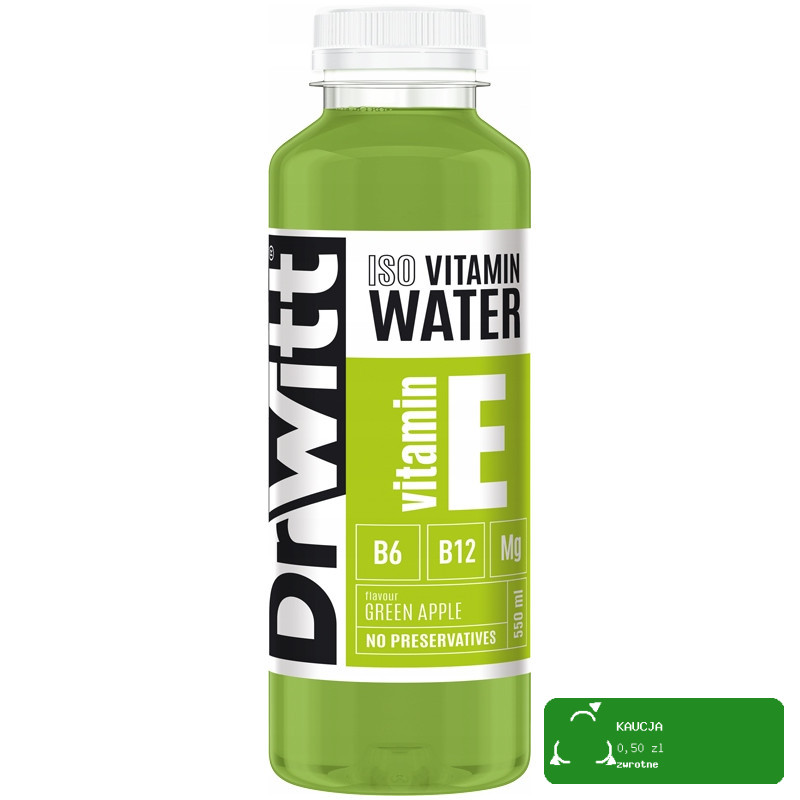 Napój DrWitt ISO VITAMIN WATER WITAMINA E B6 B12 Mg Zielone jabłko 550ml
