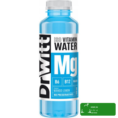 Napój DrWitt ISO VITAMIN WATER Mango Cytryna + MAGNEZ WIT B6 B12 B3 550ml KRÓTKA DATA