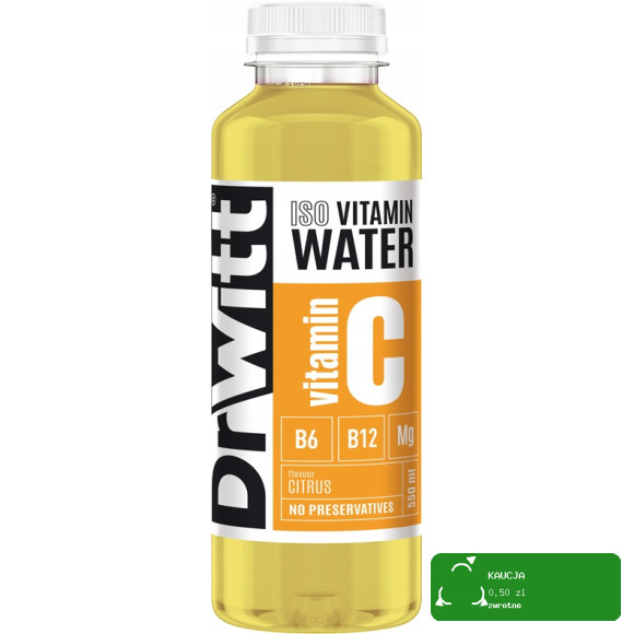 Napój DrWitt ISO VITAMIN WATER Mango Cytryna + MAGNEZ WIT B6 B12 B3 550ml KRÓTKA DATA