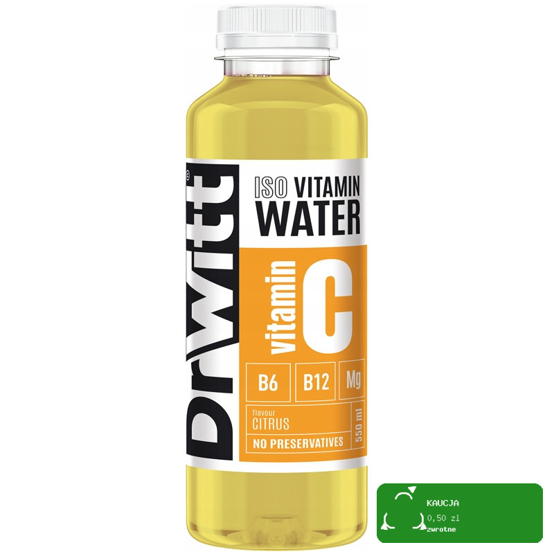 Napój DrWitt ISO VITAMIN WATER Mango Cytryna + MAGNEZ WIT B6 B12 B3 550ml KRÓTKA DATA