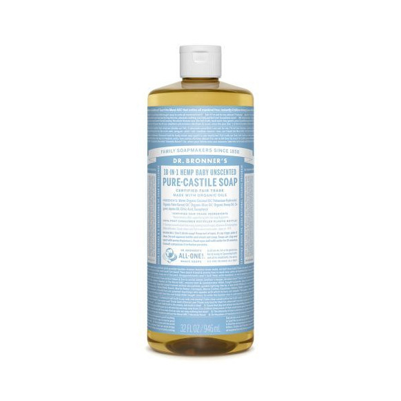 Mydło w płynie 18w1 r. Bronner's Baby Mild bezzapachowe 945 ml