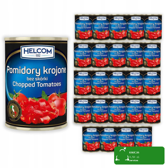 Helcom POMIDORY KROJONE BEZ SKÓRKI puszka 400g 0,4KG