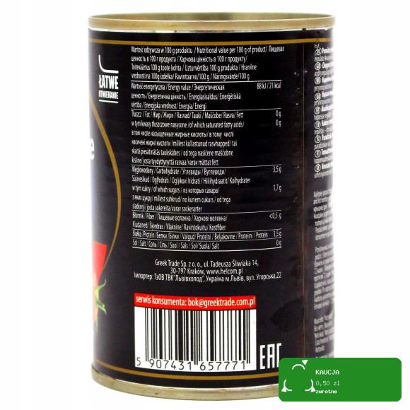 Helcom POMIDORY KROJONE BEZ SKÓRKI puszka 400g 0,4KG