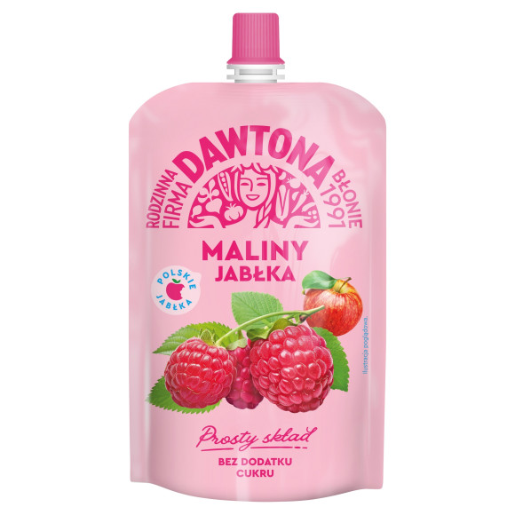 Dawtona MUS OWOCOWY MALINY JABŁKA malinowy prosty skład bez cukru 180g