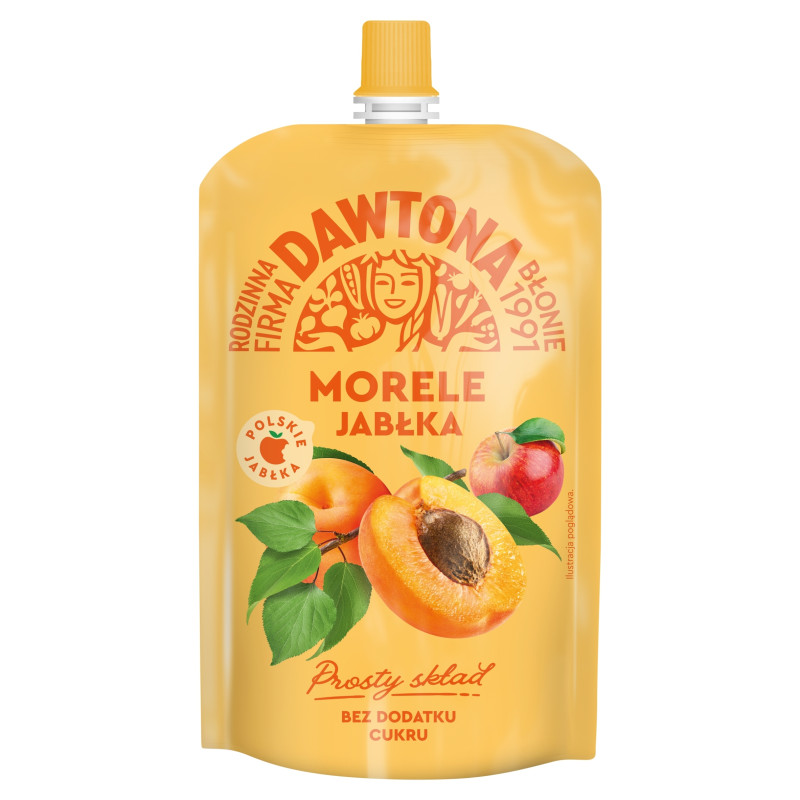 Dawtona MUS OWOCOWY MORELE JABŁKA prosty skład bez dodatku cukru 180g