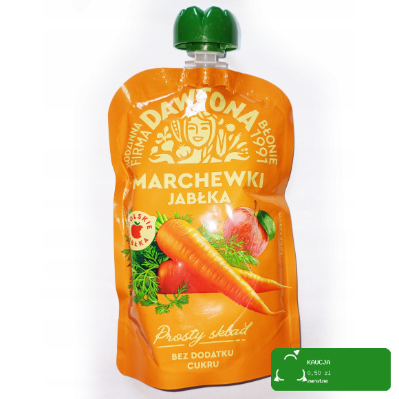 Dawtona MUS OWOCOWY MARCHEWKI JABŁKA prosty skład 180g BEZ CUK.