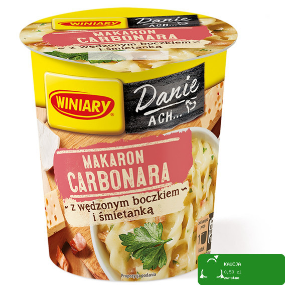 Winiary MAKARON CARBONARA Z WĘDZONYM BOCZKIEM I ŚMIETANKĄ 50g danie w 5 min