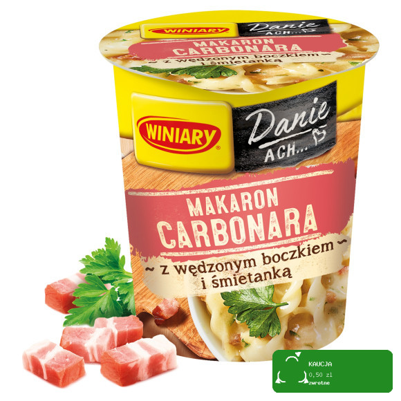 Winiary MAKARON CARBONARA Z WĘDZONYM BOCZKIEM I ŚMIETANKĄ 50g danie w 5 min