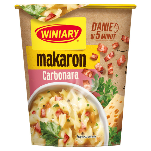 Winiary MAKARON CARBONARA Z WĘDZONYM BOCZKIEM I ŚMIETANKĄ 50g danie w 5 min