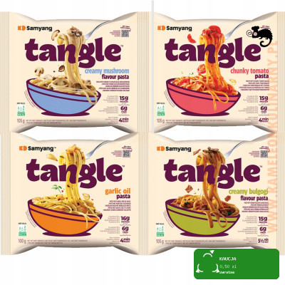 Samyang TANGLE POMIDOROWE GRZYBOWE CZOSNKOWE BULGOGI MAKARON mix 4 sztuk