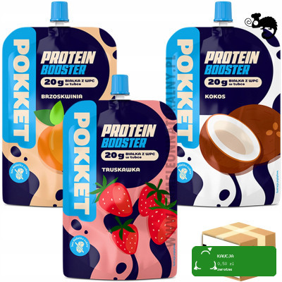 Dawtona POKKET MUS PROTEIN PROTEINOWY Truskawka Brzoskwinia Choco 180g x3